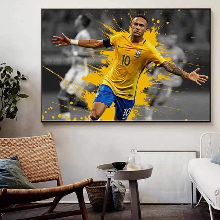 Em promoção! Jogador De Futebol Cartazes Tela De Pintura, Arte De Parede De  Neon Destaque Da Linha De Imagens Moderno Para Decoração Sala De Estar  Pinturas De Parede