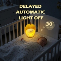 Lampe de nuit miniature en silicone en forme de hérisson, veilleuse tactile, rechargeable par USB, LED à changement de couleur, blanc chaud, cadeau pour enfants
