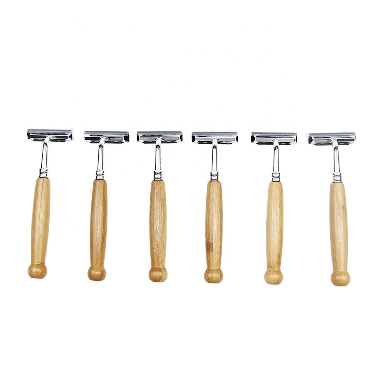 Оптовая продажа, Лидер продаж, Мужская бритва из натурального бамбука, деревянная прямая ручка