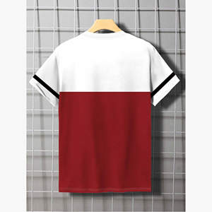 Sublimazione t-shirt da uomo Design a righe a blocchi di colore produttore di <span class=keywords><strong>abbigliamento</strong></span> Streetwear da uomo a basso prezzo all'<span class=keywords><strong>ingrosso</strong></span> - Product Image 3