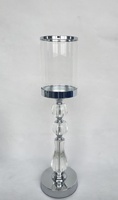 Supports de bougies modernes en fer électroplaqué et cristal, bougeoirs en verre transparent, vendus séparément ou en ensemble complet