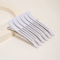 Lot de 6 pinces à cheveux en plastique, grandes pinces bec de poisson de 8 cm et pinces bec de canard, accessoires et outils de coiffure
