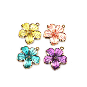 Colgantes de aleación de zinc con forma de flor para la fabricación de joyas, accesorios de moda unisex F0156 - Product Image 2
