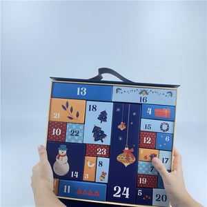 Reciclable Navidad Bebé Regalos Souvenirs Cajas Papel Cartón Almacenamiento Ciego Regalo Calendario de Adviento 24 Caja Plegable Solapa Magnética - Product Image 1