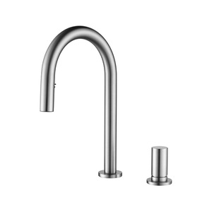 Basin Faucet Single Handle Pull Out <b>Spray</b> Ceramic Valve Deck <b>Mounted</b> Hot Cold Water Sink Tap - Product Image 4