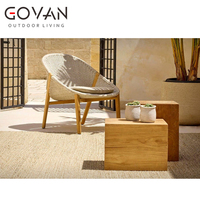 Mesa Auxiliar Rústica para Jardín, Diseño de Raíces de Madera de Teca Natural Sólida, Pequeña, para Patio, Balcón, Jardín