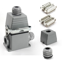 Connecteur industriel robuste BYLJQ HE-032 36 40 broches 16A 500V, prise mâle/femelle avec insert en cuivre et coque en aluminium pour alimentation PCB