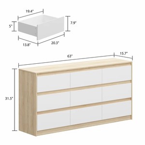 Antiguo dormitorio de madera contrachapada 9 cajones tocador de almacenamiento barato <span class=keywords><strong>Oficina</strong></span> plegable Simple armario Vintage cómoda para sala de estar - Product Image 3