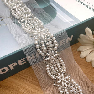 Üreticileri yeni örgü nakış inci dantel düzeltir boncuk pullu dantel kadın düğün elbisesi DIY aksesuarları - Product Image 5