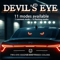 Lumière Décorative pour Voiture, Lumière USB de Fenêtre de Voiture, Affichage LED Œil de Démon, Panneau Matriciel LED Œil de Diable pour Voiture