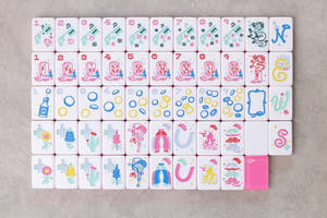 ชุดไพ่นกกระจอกอเมริกันอะคริลิกสีชมพูแบบปรับแต่งได้ ชั้นเดียว แกะสลัก สำหรับเล่น 'โอ้ มาย หมาจง' - Product Image 6