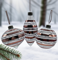 Boule de Noël en verre brun peinte à la main de 8 cm, fabrication mécanique, haute qualité, respectueuse de l'environnement, ornements suspendus pour arbre, sublimation