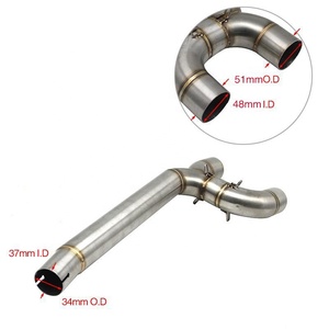 Remplacement 5VX-14740-00 système d'échappement de moto 51mm 304 tuyau d'échappement en acier inoxydable pour FZ6 NA <span class=keywords><strong>Fazer</strong></span> FZ6-NS - Product Image 2