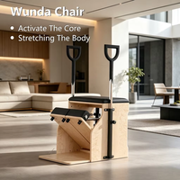 Chaise de Pilates Wunda en érable durable MJD-W18A avec pédales séparées, garantie de 3 ans - Pour studios et équipements haut de gamme à domicile