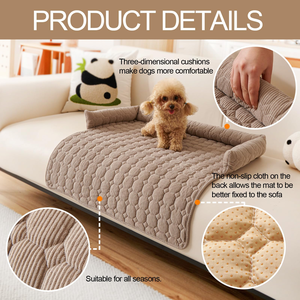 Cojín Rectangular para Mascotas de Otoño para Gatos y Perros - Cómodo, Suave, Cálido, Multifuncional, Diseño de Círculos Acolchados, Tipo Tela - Product Image 4