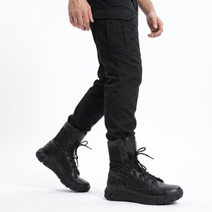 Bottes de randonnée tactiques imperméables en daim noir DSF21 716, chaussures d'extérieur pour hommes toutes saisons - Product Image 1