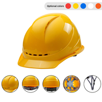 Casque de sécurité industriel ABS de style européen, type V, avec quatre ouvertures latérales, réglage par bouton à cliquet, sans fentes, 8 points de suspension