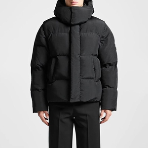 Veste d'hiver décontractée pour homme, col montant, en nylon, avec poches passepoilées, fermeture éclair imperméable, rembourrage en coton pour la chaleur - Product Image 3