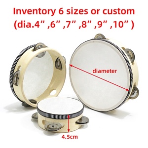 Trống nhạc cụ Tambourine cho nhà thờ KTV tiệc Tambourine đám cưới panderos nhạc cụ 4 6 8 <span class=keywords><strong>10</strong></span> inch cầm tay chuông trống - Product Image 3