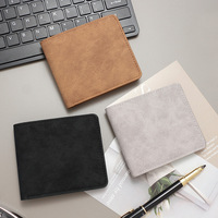 Dompet pendek warna polos sederhana, dompet kulit tipis lembut multifungsi baru