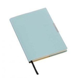 Blue Leather <b>Notebook</b> 5 Mm <b>Grid</b> 72 Pages With Elastic Band Closure - Product Image 1