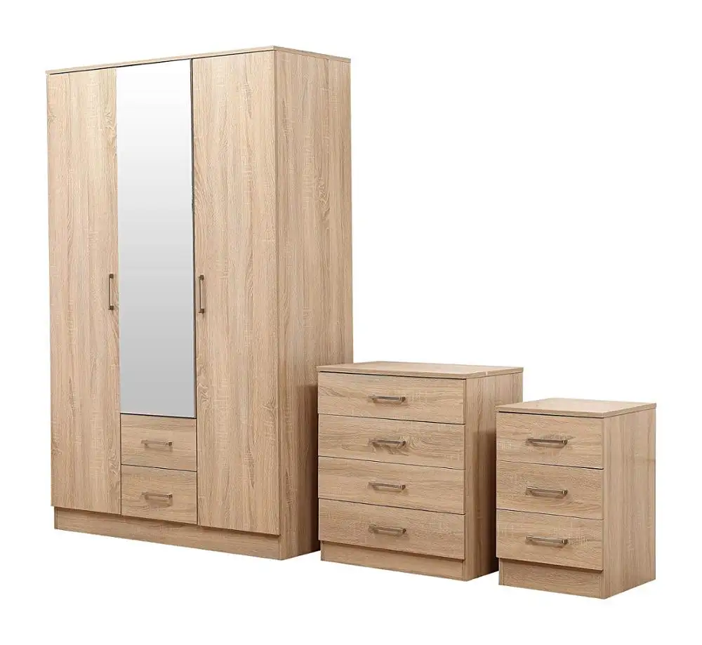 Schlafzimmermöbel multifunktionaler Schubladenkabinett hölzernes Kleiderschrank-Sets mit Spiegel