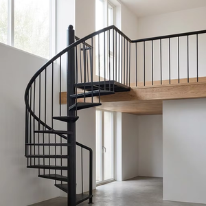 Rampe d'<span class=keywords><strong>escalier</strong></span> verticale moderne en acier galvanisé et verre pour escaliers flottants extérieurs de villas, condos et entrepôts - Product Image 1