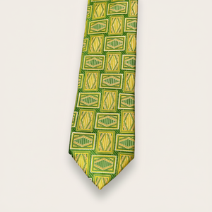 Corbata clásica verde amarillo Corbata de moda de seda y lana para hombre Pajarita tejida en embalaje de caja de regalo - Product Image 1