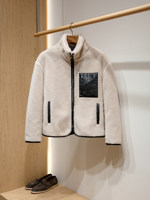 Veste Homme Personnalisée en Matériaux Mixtes, Doublure en Peau de Mouton Naturelle avec Bordures en Cuir et Fermeture Éclair Industrielle