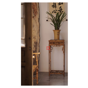 Soporte de flores de bambú de estilo chino, estante rectangular duradero para ceremonia del té, origen Anji - Product Image 1