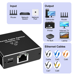 SIPU 1/2 Gigabit Duurzame Netwerksplitter met PoE-functie Expander Switch voor Computer Netwerkkabel - Product Image 4