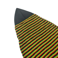 Housse de planche de surf en tissu tricoté doux, motif rayures arc-en-ciel, taille 6'6