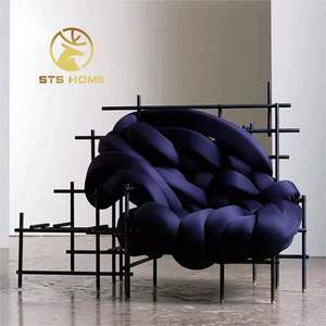 Designer moderne art créatif tissage <span class=keywords><strong>loisirs</strong></span> fauteuil inclinable canapé chaise maison villa hôtel en forme de canapé torsadé - Product Image 2