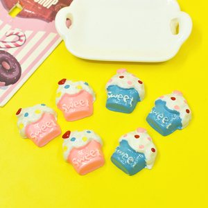 Cabujón plano de resina de helado dulce para casa de muñecas, comida en miniatura, juguete, bricolaje, adorno de pegamento de crema - Product Image 2