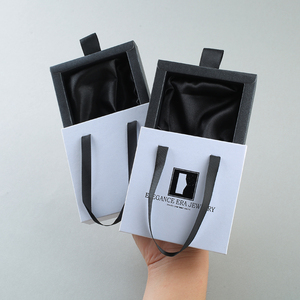 Cajas de Embalaje de Joyería de Papel para Anillos, Collares, Pulseras y Pendientes, Caja de Embalaje de Joyería de Cartón con Logotipo Personalizado y Esponja en el Interior - Product Image 1