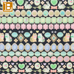 碧路可爱卡通可爱图案印花定制日本设计师Yukiemon 100% 棉府绸儿童面料 - Product Image 4