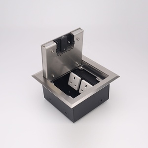 Boîte de sol électrique en acier inoxydable avec 2 prises de courant et 2 ports de données combinés et fonction de fermeture douce - Product Image 6