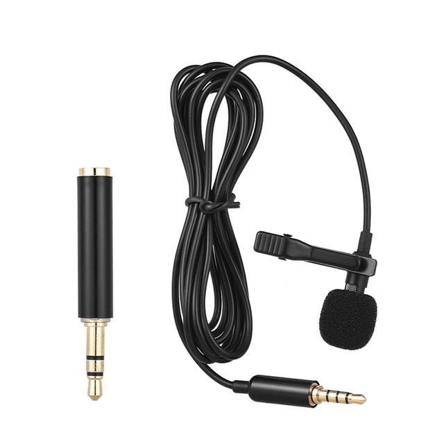 EY-510A Mini Portable Clip-on Lapel Lavalier Condenser Mic Wired Microphone for Smartphone DSLR Camera Computer PC Laptop