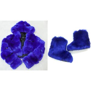 Bottes de neige de haute qualité bon marché pour femmes avec manteau de veste en fourrure assorti - Product Image 3