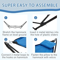 Hamac pliable portable Danlong avec support pour l'extérieur ou l'intérieur, pas de besoin d'arbre, sac de transport inclus, parfait pour le camping