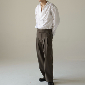 Chemises en coton de qualité supérieure, légères, décontractées, personnalisées, chemises à manches longues à col en V pour hommes, couleur <span class=keywords><strong>blanche</strong></span>, pour l'été - Product Image 2