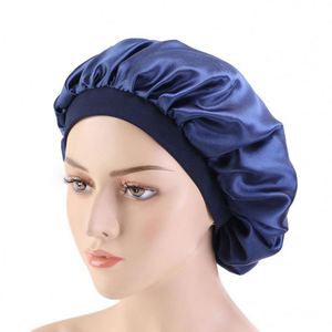 Gorro de Satén Grande con Banda Elástica Suave, Gorro de Dormir Sedoso con Logotipo Personalizado para Mujeres y Niñas con Cabello Rizado - Product Image 3