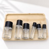 Flacon pulvérisateur de parfum de voyage vide de 10 ml à 50 ml, avec capuchon noir à fermeture rapide, en verre, rechargeable pour usage quotidien, personnalisable