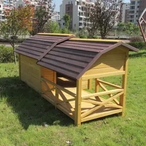 Outdoor Grote Luxe Houten Hond Huis Met Veranda Voor Grote Honden