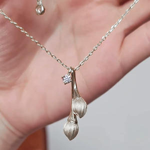 trendy necklace cadenas de plata 925 original accesorios de plata 925 mujer purple necklace set cadena de <b>diamantes</b> - Product Image 1