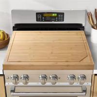 Pliable Extra Large Épais Bambou Bois En Gros Cuisinière À Gaz Électrique Couverture Supérieure Noddles Conseil De Service Stand Plateau avec Poignées
