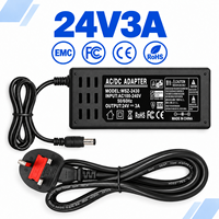 Adaptateur secteur de bureau 24V 3A certifié CE RoHS EMC pour affichage numérique, projecteur, enregistreur CCTV, éclairage intérieur, directement de l'usine