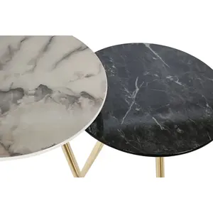 Juego de 2 Mesas Auxiliares de Metal y Resina 46x46x45 - Product Image 4