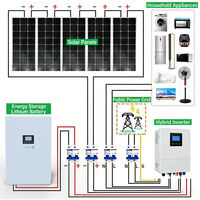 Sistema de Energía Solar Híbrido Fuera de la Red de 3KW 5KWh con Batería de Iones de Litio MPPT, Fabricado en China, para Casas y Cabañas, Energía Limpia y Confiable