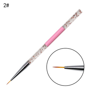3Pcs Acrylic <b>Glitter</b> Handle Nylon Nail Art Liner Brush Set 7mm 9mm 11mm Crimped Ferrule Gel Drawing <b>Pens</b> - Product Image 4